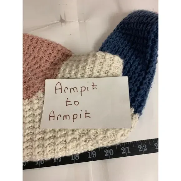 Aeropostale Womens Sweater Size XS Colorblock Open Knit Cropped Twee Schoolgirl - Picture 6 of 10